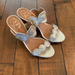 Jack Rogers gold wedges